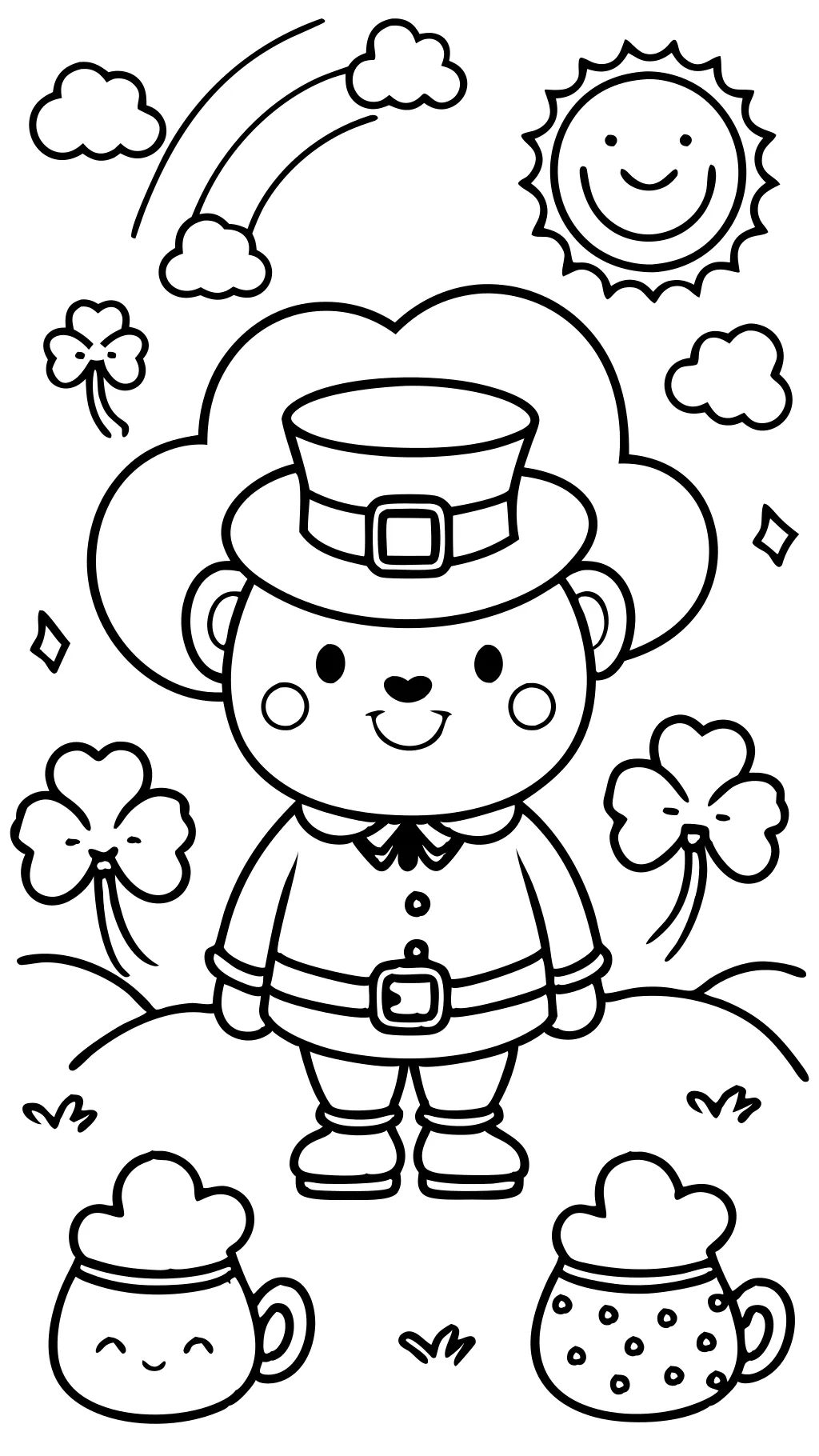 pages à colorier de la Saint-Patrick de Leprechaun